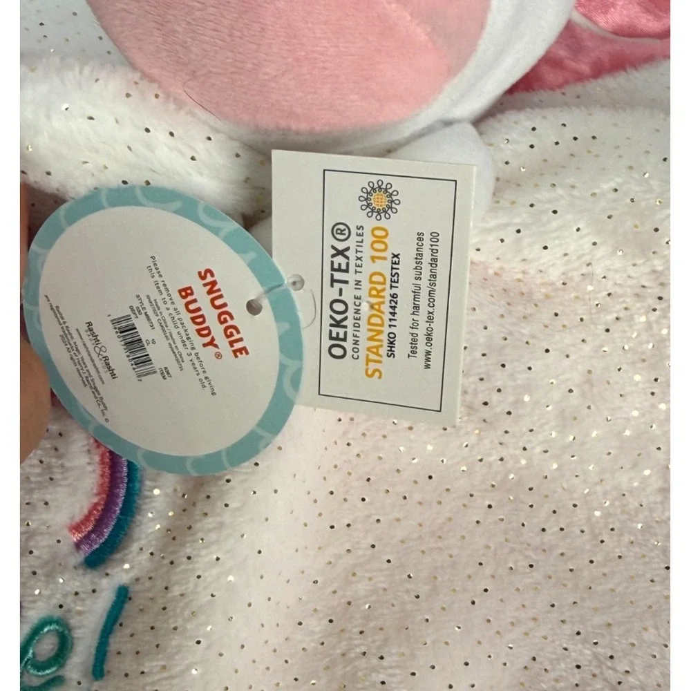 NEW Magic Years MAGIC Believe Rainbow Unicorn Pink Satin‎ Lovey